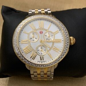 MICHELE Watch Serein Two Tone 18K Gold Plated Diamond